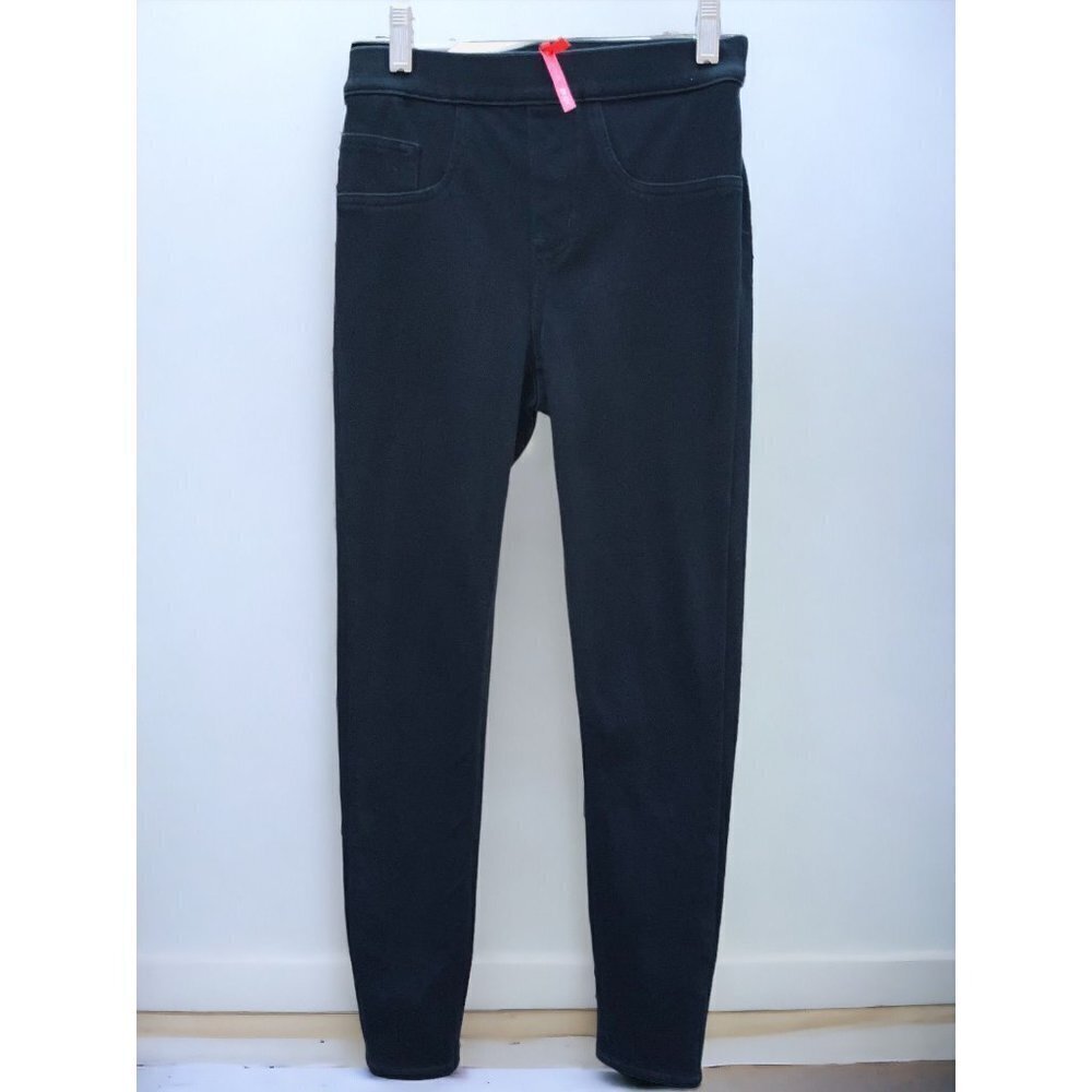 SPANX LADIES BLACK LEGGINGS PANTS 5 POCKET DESIGN FLAT FRONT STRAIGHT LEG XS